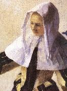 VERMEER VAN DELFT, Jan Young Woman with a Water Jug (detail) r USA oil painting artist